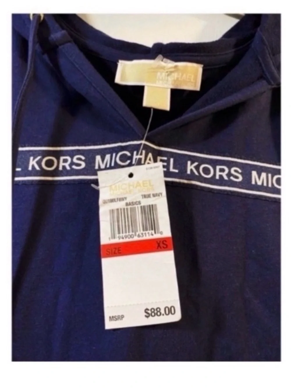 MICHAEL KORS Navy Hooded MK Logo Dress Size Small New!